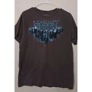 Men's Large The Hobbit An Unexpected Journey Gray LOTR Gray T-Shirt